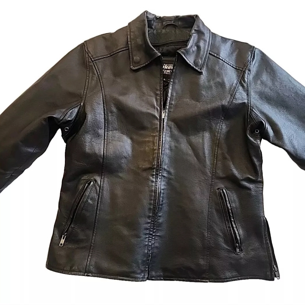 Bikers Club Leather Jacket Black  HEAVY DUTY Mens XL W/ Zip Out Liner Estate